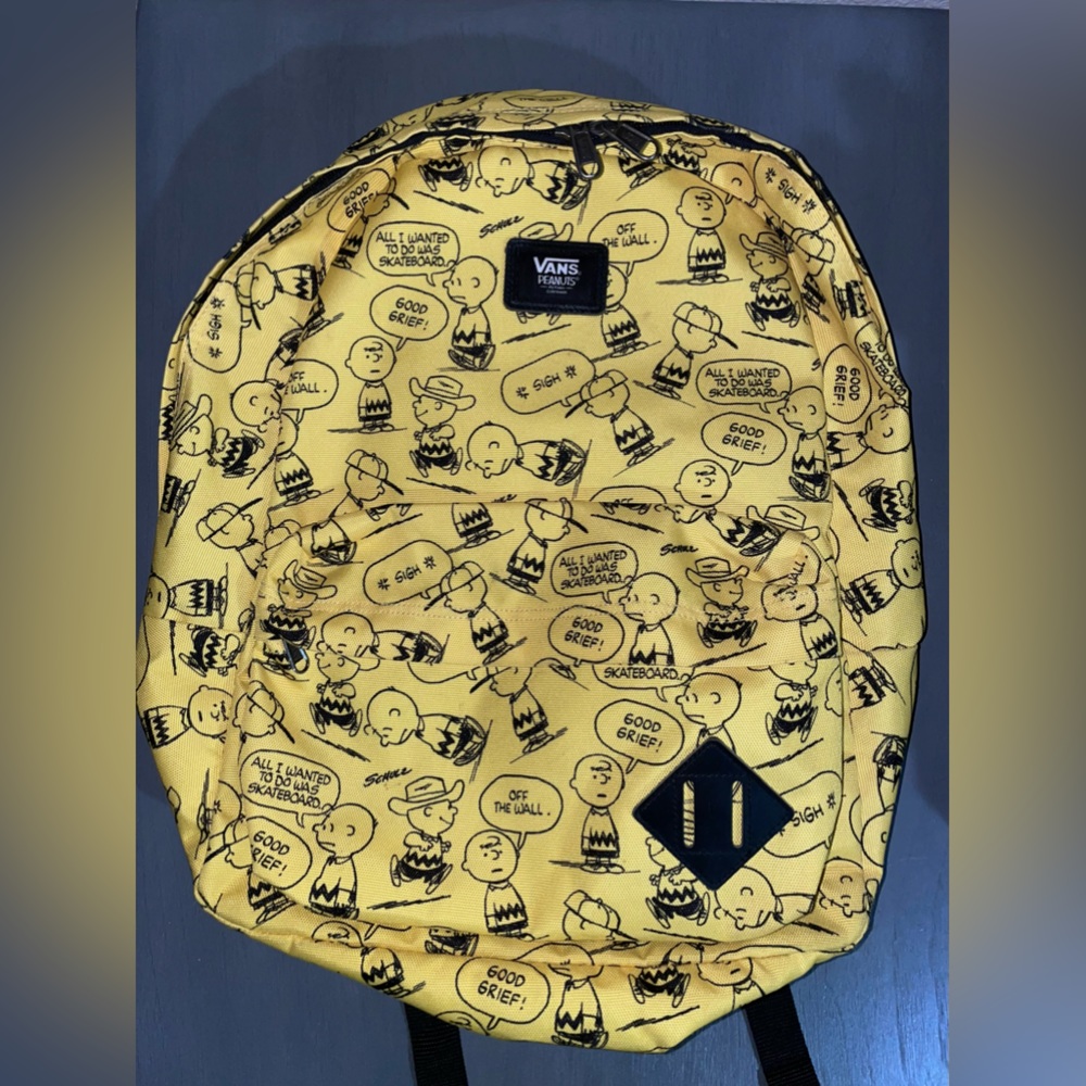 Vans yellow Peanuts backpack
